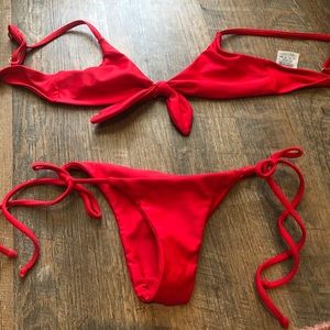 Showpo Red XS bikini top and bottom